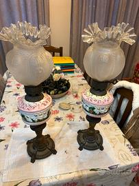 Coppia di lampade da tavolo vintage in ceramica .