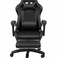 Sedia gaming nera ecopelle per scrivania pc