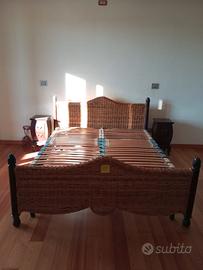 letto matrimoniale struttura in vimini