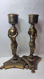 Coppia basi in bronzo per lampade / abat-jour