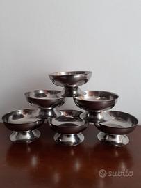 Set 6 coppe da gelato d'acciaio vintage