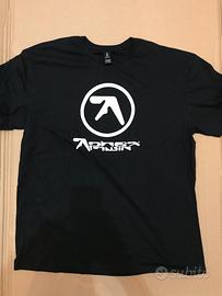 Aphex Twin logo + name black t-shirt