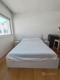 Letto e 2 comodini Malm Bianco
