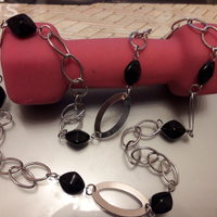 Collana acciaio e pietre dure