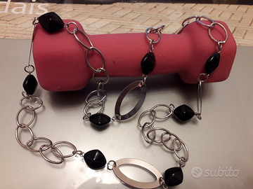 Collana acciaio e pietre dure