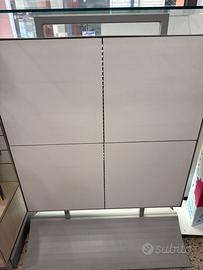 2 Moduli espositivi con scaffalatura in vetro