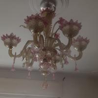 lampadario murano  5 luci originale