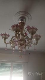 lampadario murano  5 luci originale