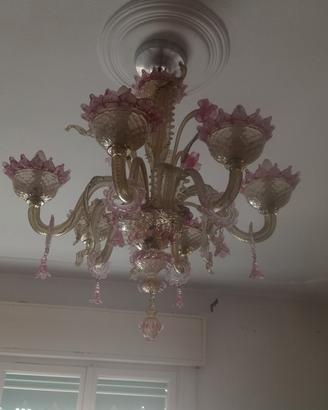 lampadario murano  5 luci originale