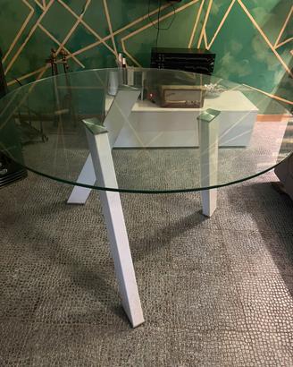TAVOLO IN CRISTALLO diametro 120 cm