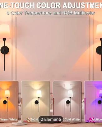 2 pezzi applique a batteria