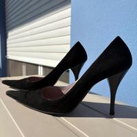 Scarpe con i tacchi camoscio nero, taglia 37