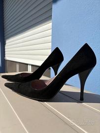 Scarpe con i tacchi camoscio nero, taglia 37
