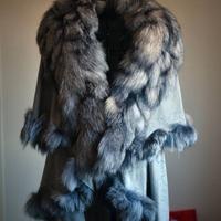 Pelliccia scialle in volpe, grigia