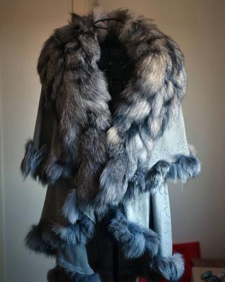 Pelliccia scialle in volpe, grigia