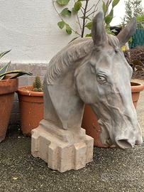 Testa cavallo 49 cm h totale marmoplrina