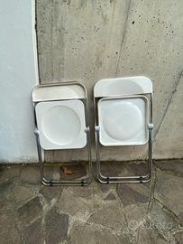 Coppia sedie Plia Castelli bianche con cromatura