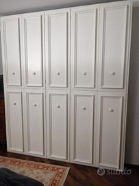 armadio legno laccato bianco opaco 