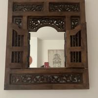 Specchio cornice legno etnica