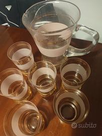 servizio bicchieri vintage Anni 50 rosa 