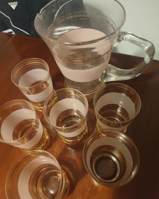 servizio bicchieri vintage Anni 50 rosa 