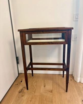 Mobiletto consolle legno e vetro con ripiano
