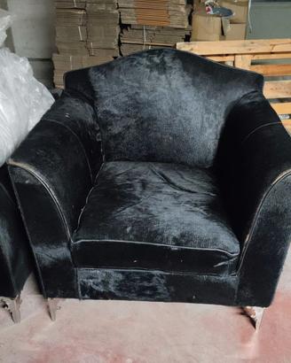 Poltrona in pelle Cavallino nero