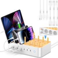 Stazione di ricarica USB-C a 6 porte Bamboo da 60W