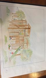 Tavola parco giochi acquerello