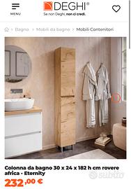 Mobile colonna bagno effetto legno - Mod. eternity