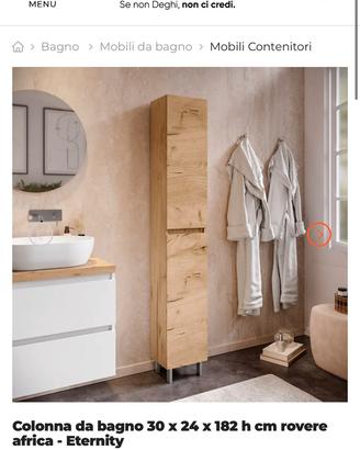 Mobile colonna bagno effetto legno - Mod. eternity