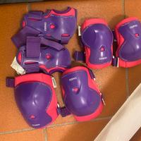 Oxelo Decathlon Set 3x2 protezioni + casco Pink