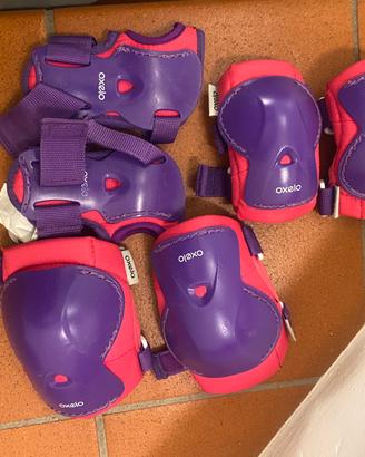 Oxelo Decathlon Set 3x2 protezioni + casco Pink