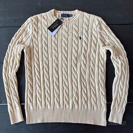 Maglione Polo Ralph Lauren Trecce-Taglia M-NUOVO