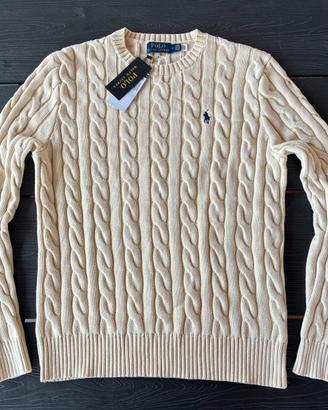 Maglione Polo Ralph Lauren Trecce-Taglia M-NUOVO