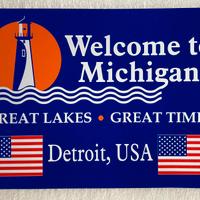 Targa Metallica " BENVENUTI NEL MICHIGAN "