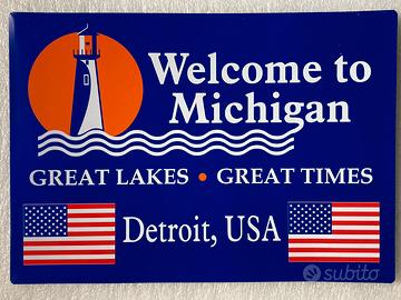 Targa Metallica " BENVENUTI NEL MICHIGAN "