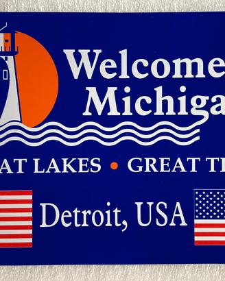 Targa Metallica " BENVENUTI NEL MICHIGAN "