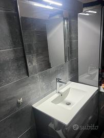 Mobile bago sospeso 80 cm con specchio a led