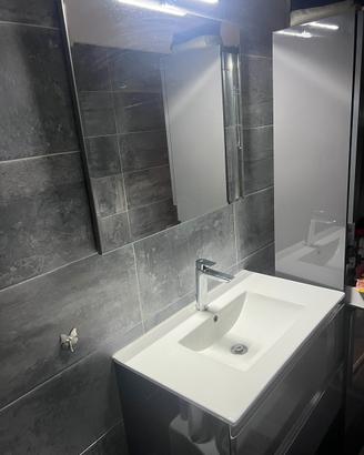 Mobile bago sospeso 80 cm con specchio a led