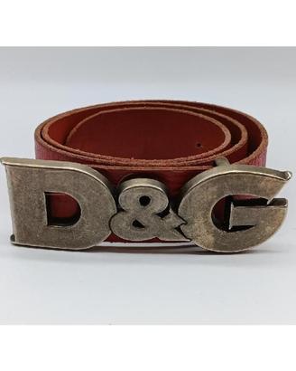 Cintura in pelle rossa Dolce & Gabbana con fibbia