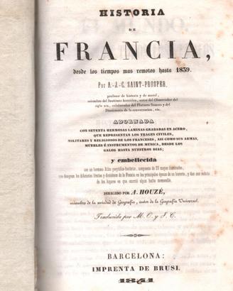 SAINT PROSPER, HISTORIA DE FRANCIA.BARCELONA, 1841