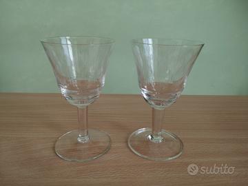 coppia di calici vintage in cristallo 
