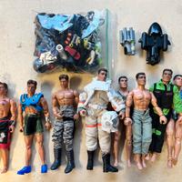 Lotto Action Man e Max Steel con accessori