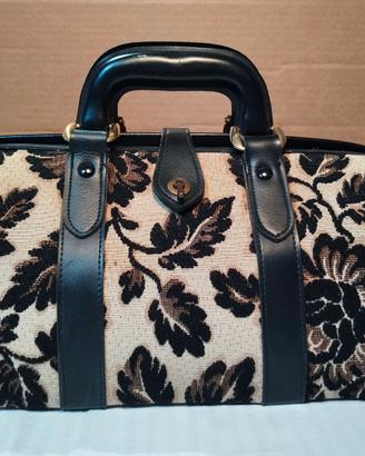 Borsa vintage Pelle Tessuto Damascato