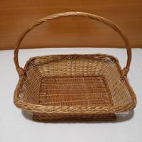 Cesto Rettangolare in Vimini Intrecciato a Mano