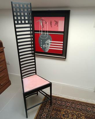 Sedia con schienale alto Hill House 1 in velluto