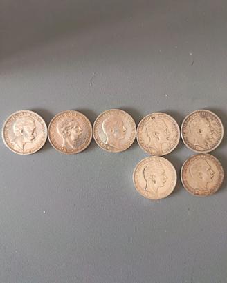 7 Monete 3 Marchi Argento