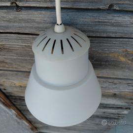 Lampadario sospensione Vintage vetro opalino 