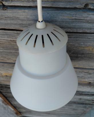 Lampadario sospensione Vintage vetro opalino 